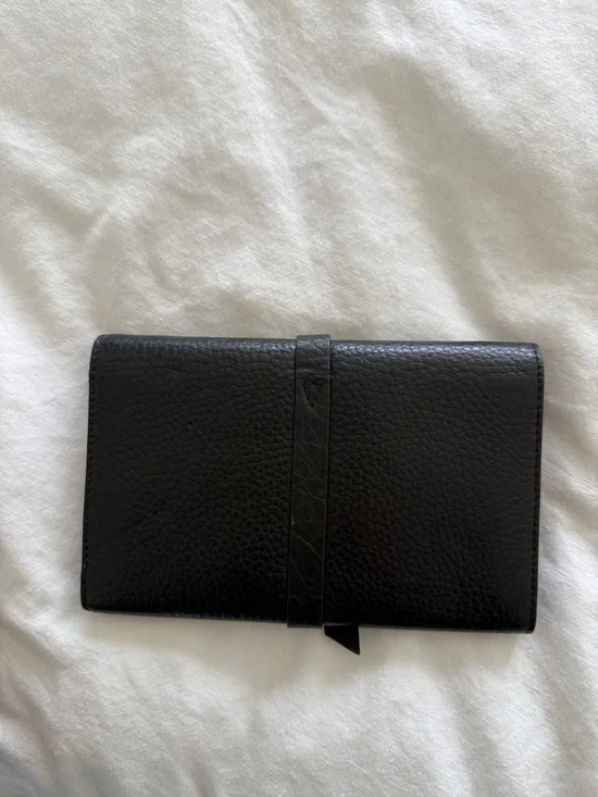 Mackage Black Leather Envelope Wallet with Silver Chevron Accents - Picture 4 of 4